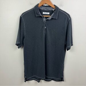 Tommy Bahama Paradiso Cove Polo Men’s Size L Black Heather Short Sleeve Golf